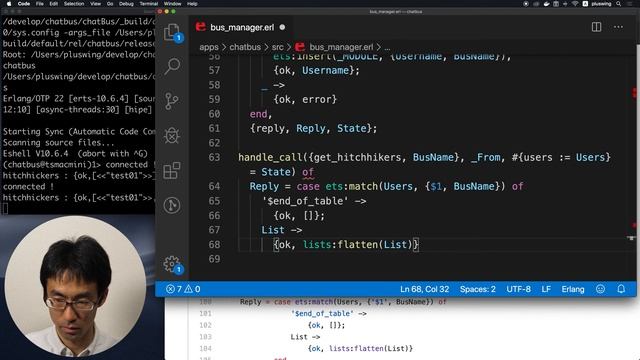 Erlang/OTP入門 #48 bus_manager実装の続き。コア部分なhandle_callを実装します。 смотреть онлайн