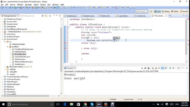 Java if else conditoin in Amharic смотреть онлайн