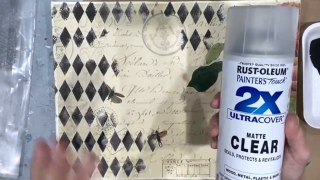 Decoupage Paper, Textured Stencil, Layered Paint Wash For Easy Wall Art