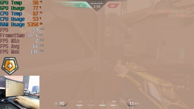 Lenovo Ideapad Slim 3 AMD Ryzen 7 7730U Radeon Graphics 2GB 60Hz Pannel Valorant How Many FPS?