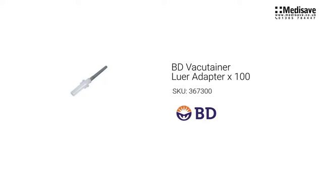 BD Vacutainer Luer Adapter x 100 367300 смотреть онлайн