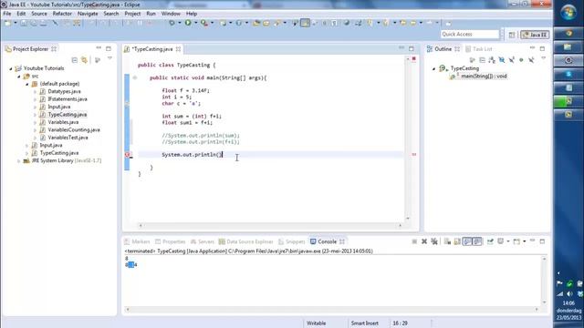 Java Programming tutorial 8 - Type Casting смотреть онлайн