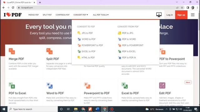 Cara cepat konversi Word, Excel, power point ke pdf menggunakan I Love PDF смотреть онлайн