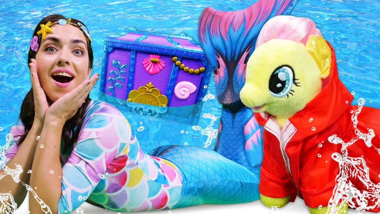 Литл Пони зовут в гости феи Винкс - Русалка и волшебный сундук для Флаттершай. Видео для девочек смотреть онлайн