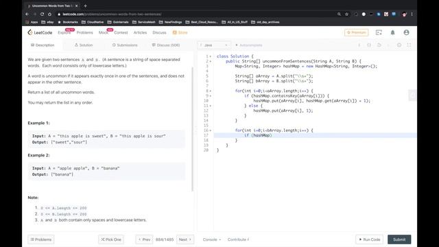 LeetCode - Uncommon Words from Two Sentences смотреть онлайн