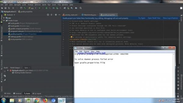 Android - How to solve "unable to start daemon process error" in Android Studio