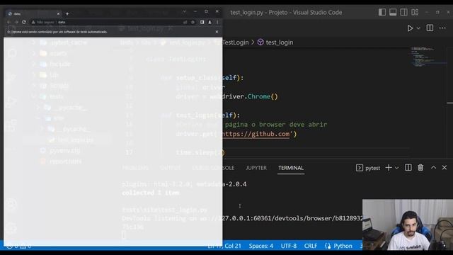 Utilizando o Selenium para testes de interface com Python 3 | Pytest | Pytest HTML | Front-end смотреть онлайн