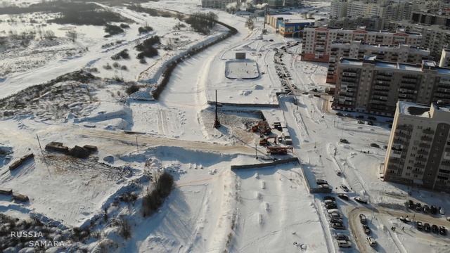 Будущий мост через Подстепновку в Южном городе / церковь Николая Чудотворца / город Самара / Russia смотреть онлайн