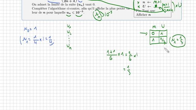 suite et algorithmique • compléter un algorithme • piège très classique • Un+1=(n+1)/(2n+4) * Un смотреть онлайн