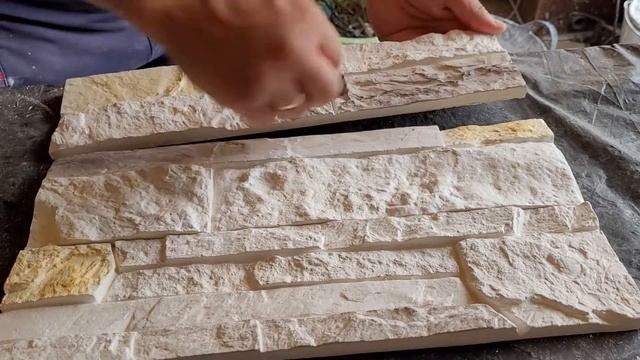 Покраска декоративного камня. Сухим по сухому!!!))) Простой и быстрый способ. Карпатский сланец!!! смотреть онлайн