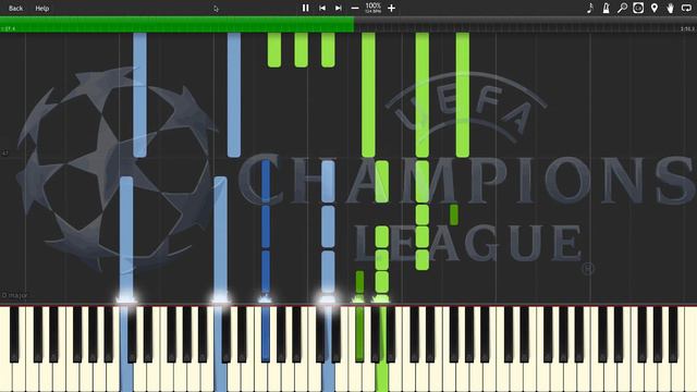 UEFA Champions League Anthem (Piano Tutorial Synthesia) смотреть онлайн