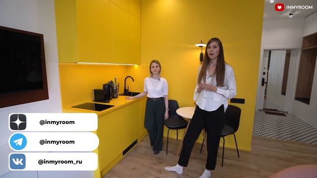 ?КРОХОТНАЯ студия 29м²! Разместили ВСЕ! Лучший ИНТЕРЬЕР малогабаритки! Яркий ДИЗАЙН кухни. Рум Тур смотреть онлайн