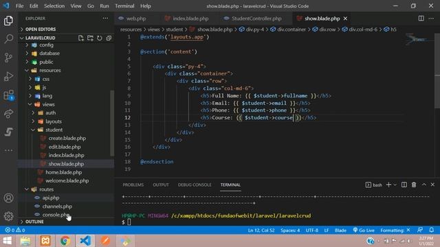 Laravel 8 - How to show data using resource route with Model & delete data using Resource Route смотреть онлайн