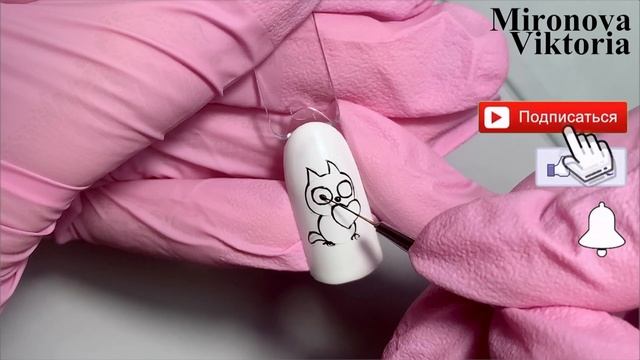 Кто это? Милая зверушка с сердечком на день Влюбленных. Рисунок гель лаками. смотреть онлайн