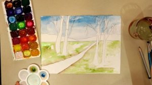 Как нарисовать ВЕСНУ. Урок рисования "Весенний пейзаж"