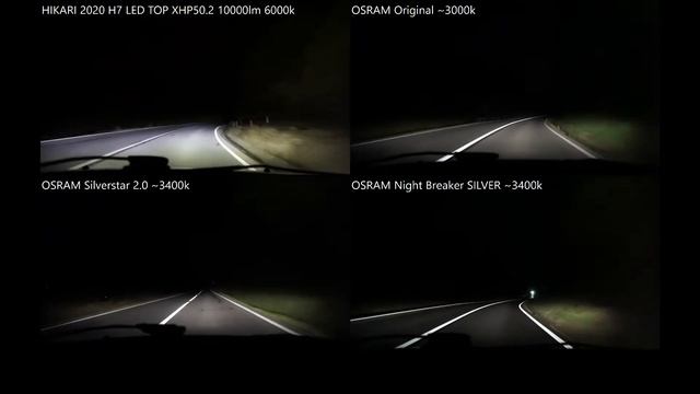 HIKARI 2020 vs OSRAM Original, Silverstar, Night Breaker SILVER смотреть онлайн
