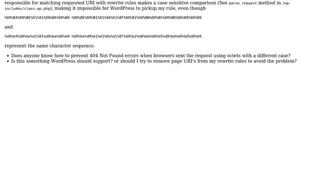 Wordpress: Cyrillic characters in rewrite rules cause 404 Not Found errors смотреть онлайн