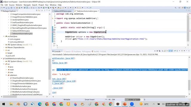 How to resolve Unable to establish web socket connection problem in Selenium while launching Edge смотреть онлайн