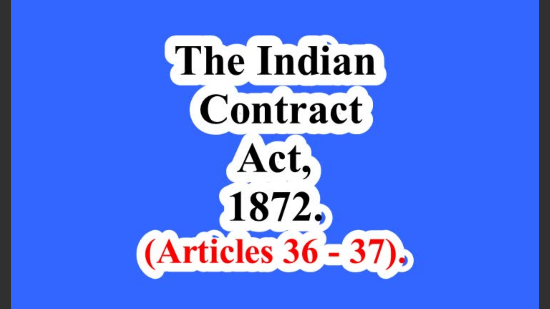 India. The Indian Contract Act, 1872. (Articles 36 – 37).