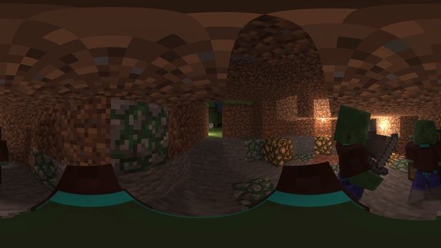 Zombie Life - 360° Minecraft Animation [VR] 4K Video смотреть онлайн