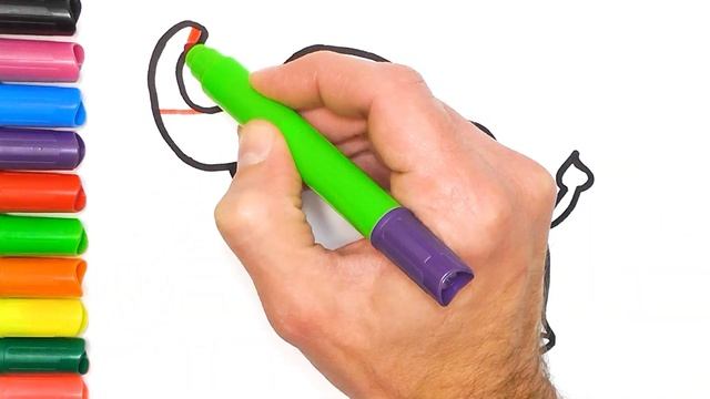 How To Draw And Color A Rainbow Elephant / Drawing Animals For Children