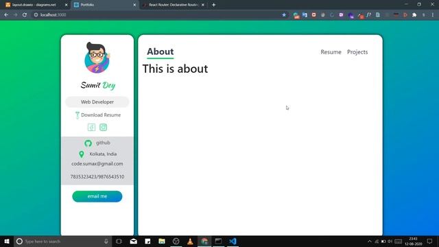 ? Developer Portfolio Website using React,-- #PART 5- React Router and useEffect hook смотреть онлайн