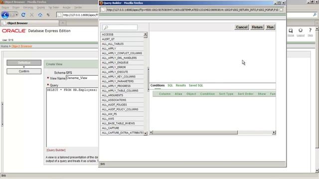 Oracle Apex - Create View смотреть онлайн