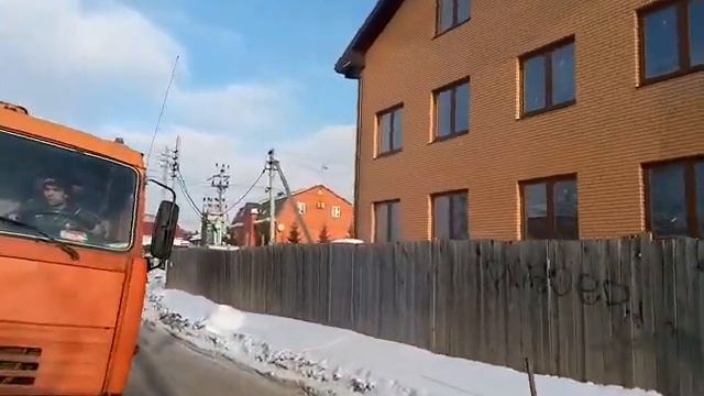 Камаз блокировал проезд в СНТ "Содружество"-Дудкино 2017 02 06 смотреть онлайн