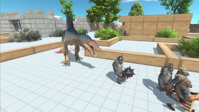 Escape from Blue Spinosaurus Demon | Animal Revolt Battle Simulator | ARBS смотреть онлайн