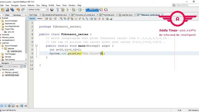 Java program for Fibonacci series in a given term | java tutorial for beginners 2021 смотреть онлайн