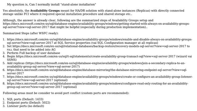 Do I need "New SQL Server Failover Cluster installation" to run Availability groups with manual... смотреть онлайн