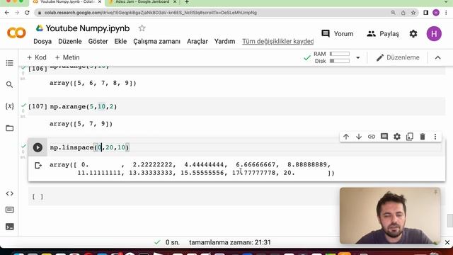 10 - Numpy linspace Metodu смотреть онлайн