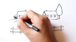 Как нарисовать Пейзаж _ Как нарисовать дом