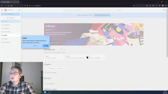 Регистрация аккаунта на repl.it смотреть онлайн