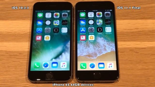 iPhone 6S : iOS 10.3.3 vs iOS 11.1 Final Build 15B93 : Performance Test смотреть онлайн