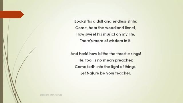 THE TABLES TURNED BY WILLIAM WORDSWORTH SUMMARY AND ANALYSIS смотреть онлайн