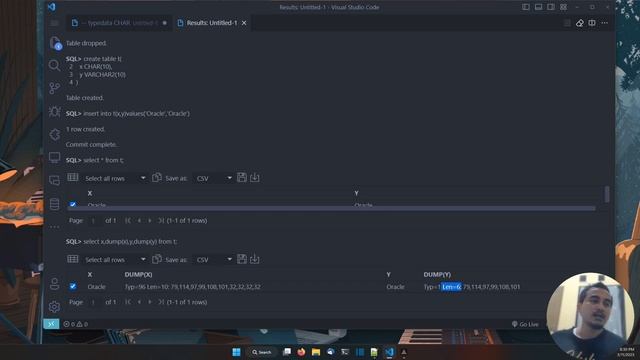 ORACLE DATABASE TUTORIAL #45 TYPE DATA CHAR смотреть онлайн