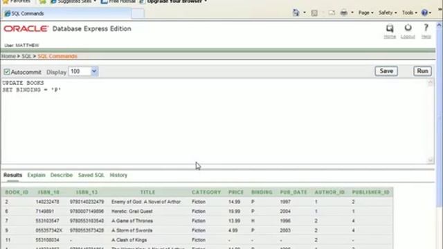 9 SQL with Oracle 10g XE Using UPDATE to Change Data in a Table смотреть онлайн