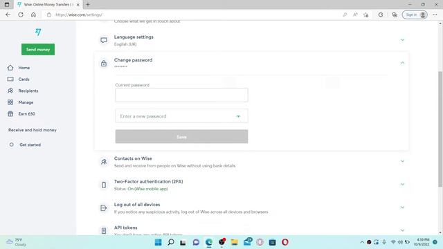 How To Change Wise Password | Reset Password On Wise Account