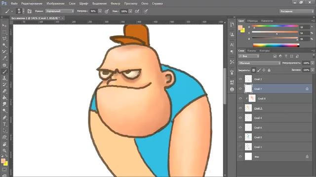 рисуем персонажа в фотошоп смотреть онлайн