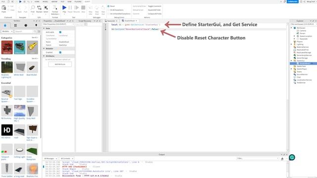 How to disable reset character button | Roblox Studio смотреть онлайн