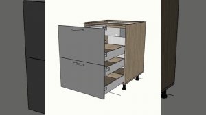 Динамический компонент кухонного шкафа с выдвижными ящиками для проектов в SketchUp