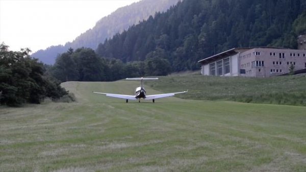 Pilatus PC-12 shortest takeoff Locher Airfield