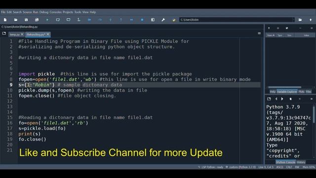 Python File Handling using PICKLE Module смотреть онлайн