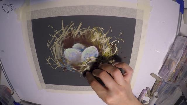 Урок 8. Пастель для начинающих. Рисуем гнездо сухой пастелью на наждачной бумаге