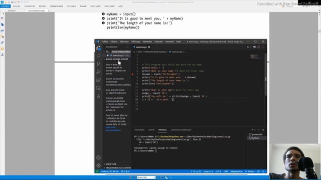 Langage Python les Bases | (myAge = 30 ; print ; str(int('30') + 1 ) + … ) (Partie 2) смотреть онлайн