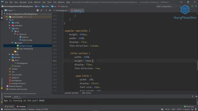 Design the homepage with SASS and Node.JS | Doctor's appointment booking system - Part 1 смотреть онлайн