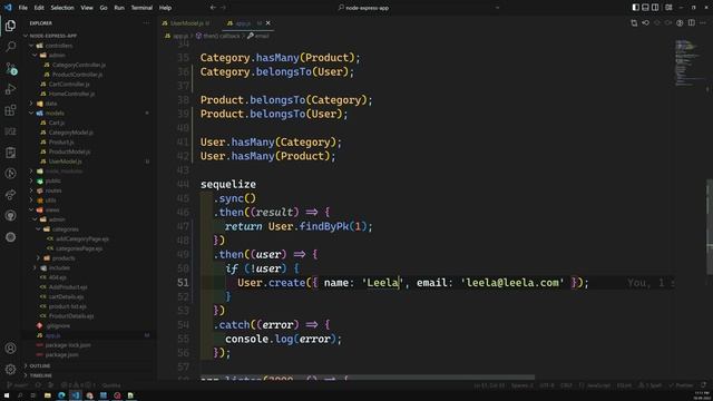 52. Create User Model and associate user with categories and products in Node Express App - NodeJS смотреть онлайн