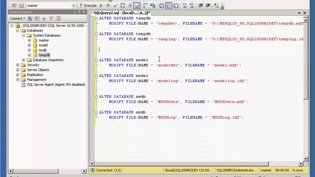 How to move the system database files in SQL Server смотреть онлайн