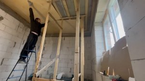 ОСБ-Фанера-Гипсокартон? Чем зашить черновой потолок?  Как зашить одному? Мой способ.